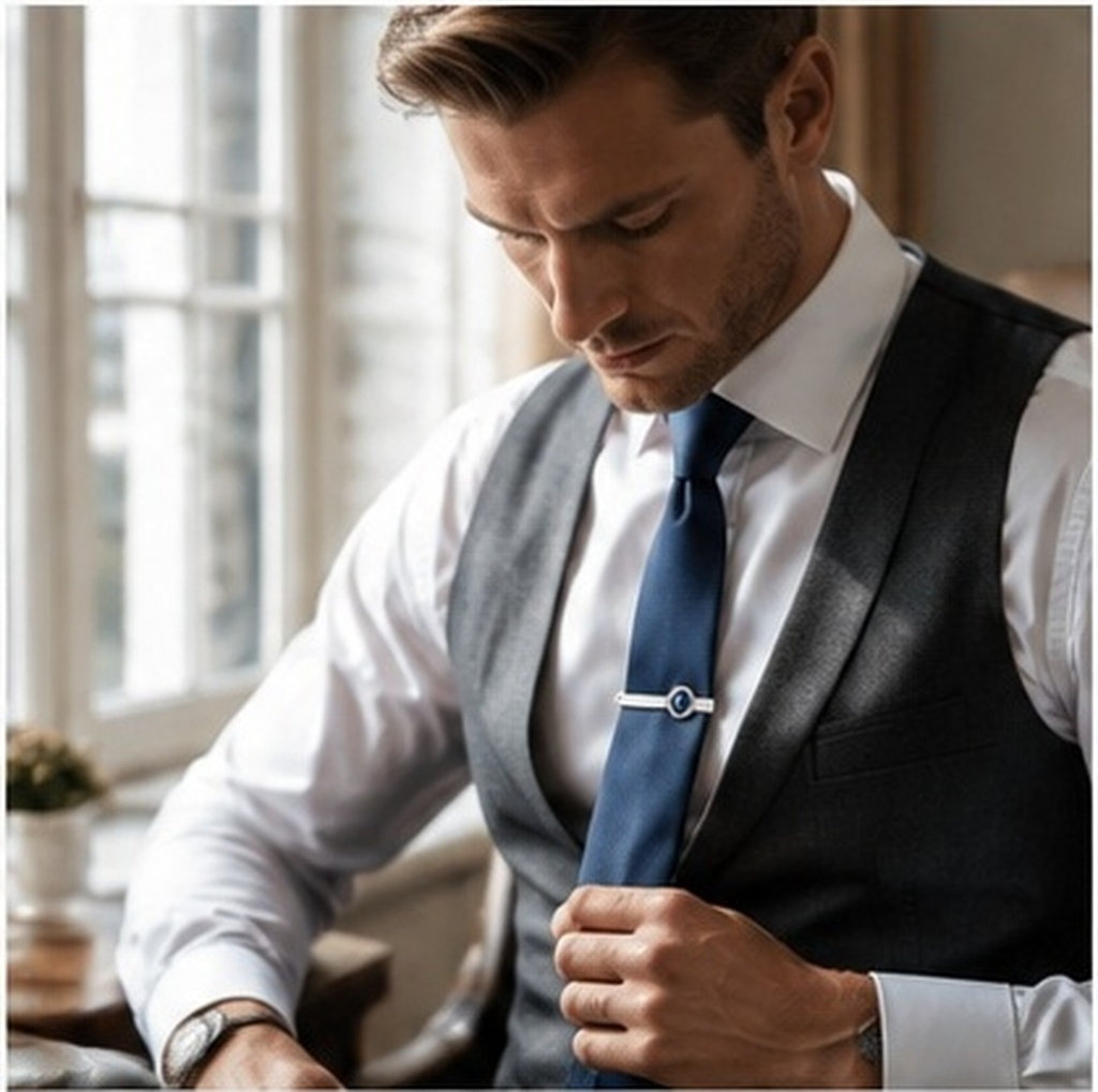 Tie Bar Set Gift - ชุดคลิปหนีบเนคไทผู้ชาย 2 ชิ้น สเตนเลสสตีล ขัดเงา ไม่ลอก
