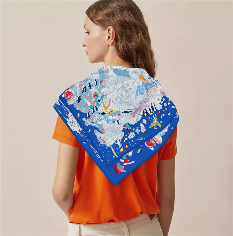 POBING Twill Syal Sutra ผู้หญิ - Scarf Silk Square บทวิจารณ์และราคา