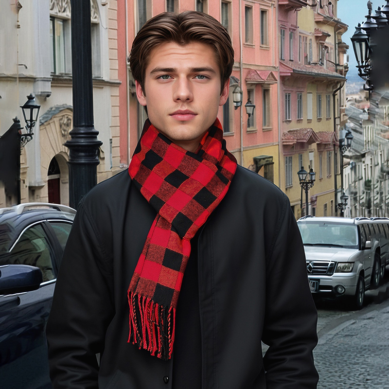 ผ้าพันคอแคชเมียร์ลายสก็อตแบบให - Muffler Men Wool บทวิจารณ์และราคา