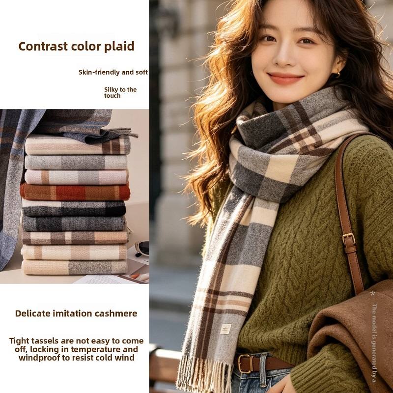 ผ้าพันคอแบบยาว ผ้าฟลีซกันหนาว  - Infinity Scarf Knit บทวิจารณ์และราคา