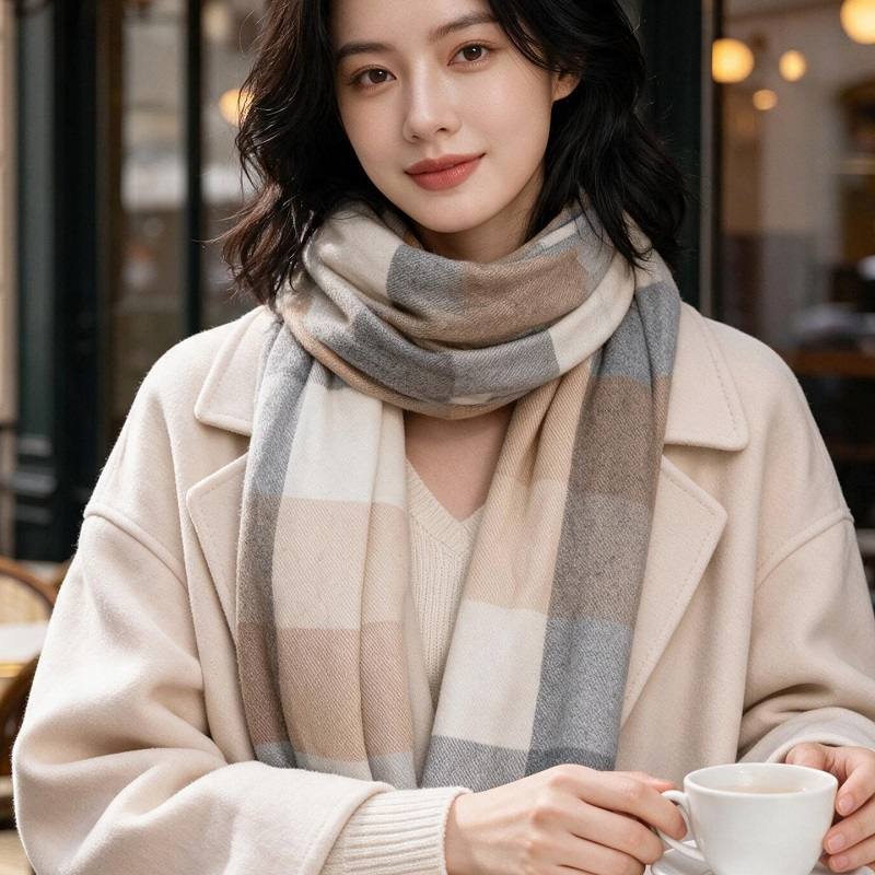 ผ้าพันคอแบบยาว ผ้าฟลีซกันหนาว  - Infinity Scarf Knit บทวิจารณ์และราคา